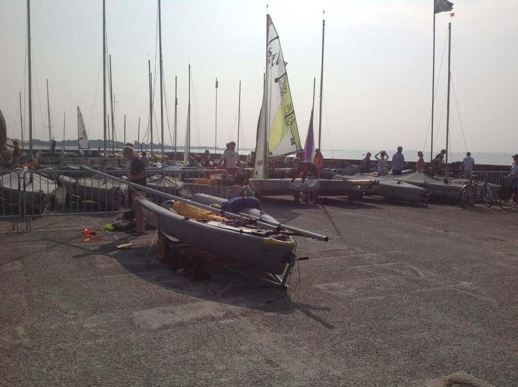 Boat park taking shape at the Yacht Club de Carnac ahead of the 2014 RS Feva World Championship. © RS Sailing http://www.rssailing.com